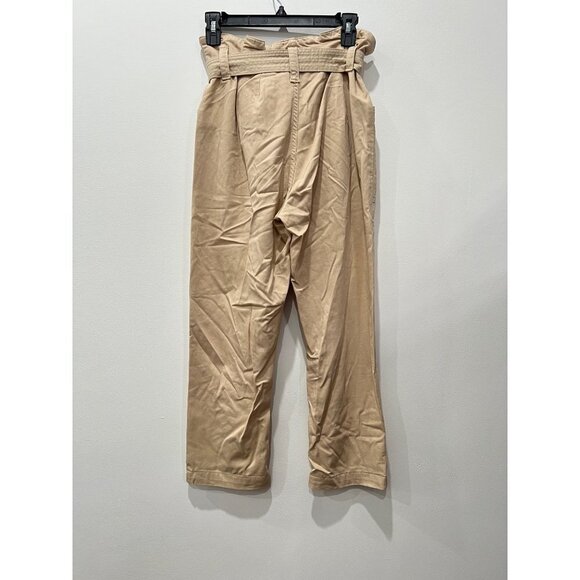 Topshop Casual Utility Trousers Tie Belt Paperbag Waist Pants w/Patch Pockets - Picture 8 of 12